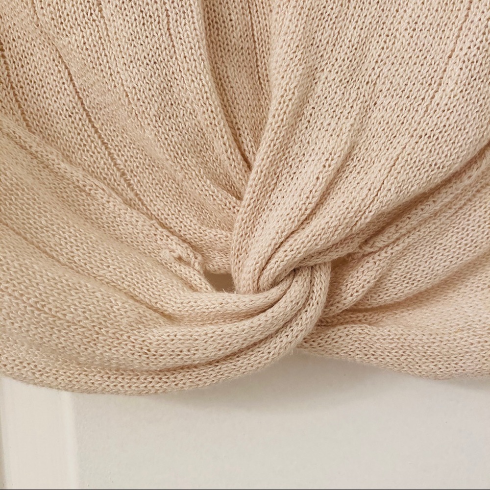 Free People Cropped Linen-Blend Twist Sweater - Picture 3 of 9